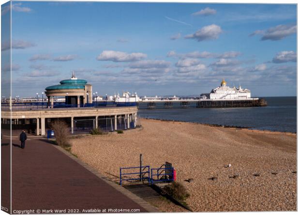 Eastbourne Pier and Bandstand. Canvas Print by Mark Ward