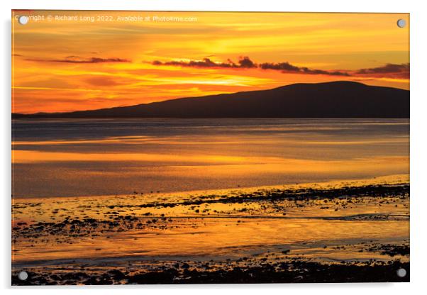 Golden Solway sunset Acrylic by Richard Long