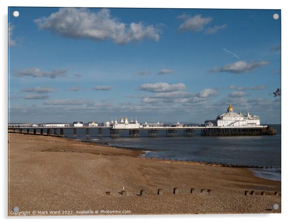 Eastbourne Pier on Sunny January day. Acrylic by Mark Ward
