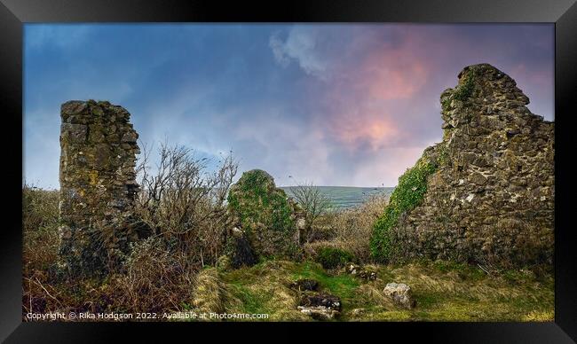 Remains of a Dilapidated Mine, Landscape, Cornwall, England Framed Print by Rika Hodgson