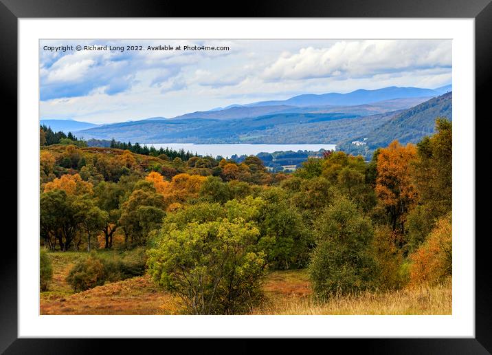 Autumn view towards Loch Rannoch, Highlands, Scotland Framed Mounted Print by Richard Long