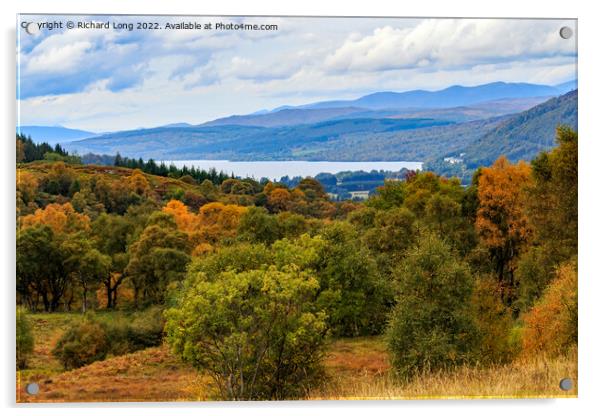 Autumn view towards Loch Rannoch, Highlands, Scotland Acrylic by Richard Long