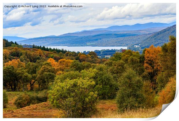 Autumn view towards Loch Rannoch, Highlands, Scotland Print by Richard Long