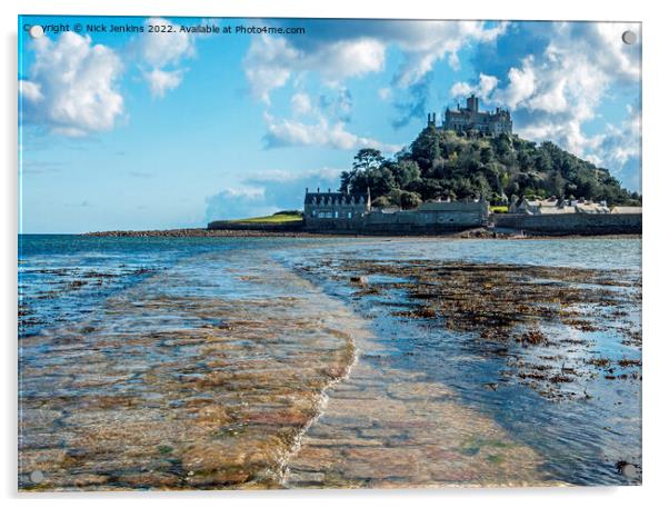 St Michaels Mount Marazion Cornwall in April Acrylic by Nick Jenkins