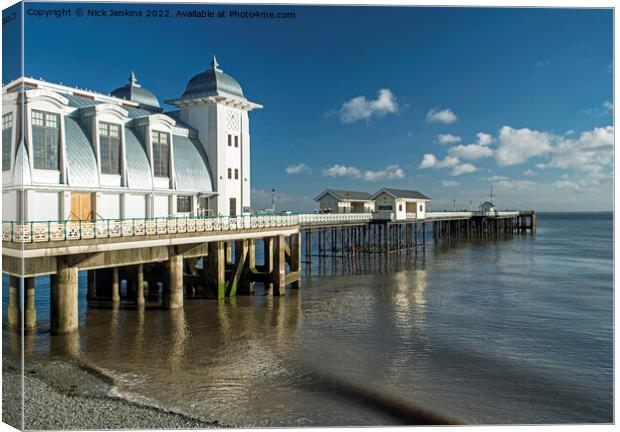 Penarth Beach and Pier South Wales Canvas Print by Nick Jenkins