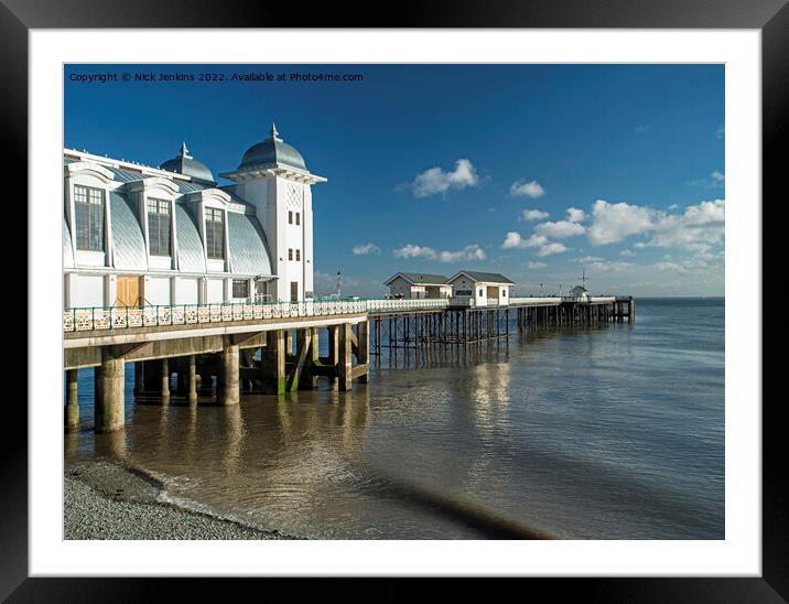 Penarth Beach and Pier South Wales Framed Mounted Print by Nick Jenkins