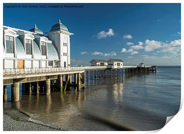 Penarth Beach and Pier South Wales Print by Nick Jenkins