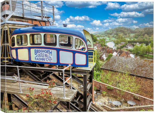 Ascending the Cliff Railway Canvas Print by Roger Mechan