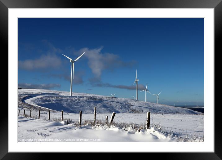 Wind Turbines. Framed Mounted Print by Glyn Evans