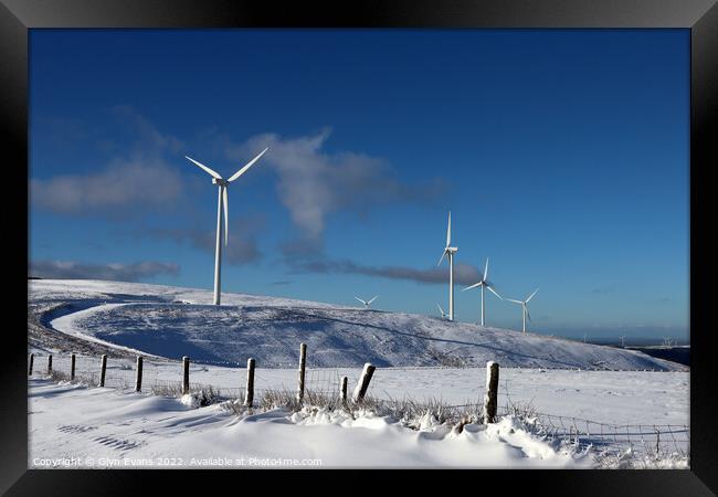 Wind Turbines. Framed Print by Glyn Evans
