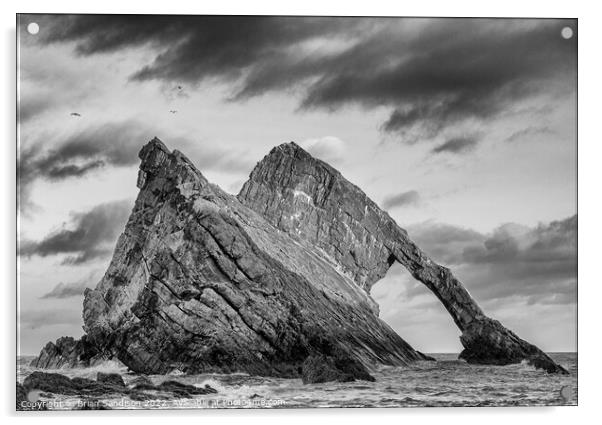 Bowfiddle Rock in Scotland Acrylic by Brian Sandison