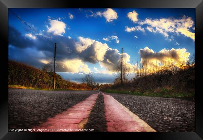 Red Lines Framed Print by Nigel Bangert