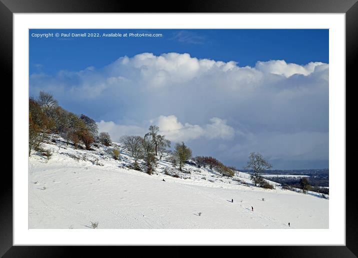 Snow on the downs Framed Mounted Print by Paul Daniell