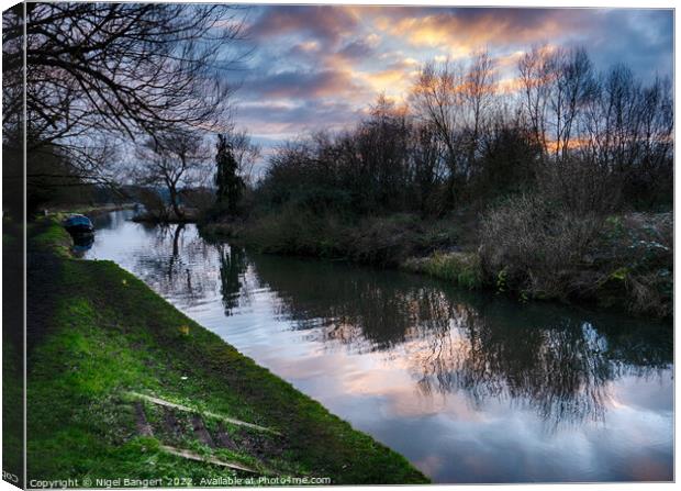 River Sunset Canvas Print by Nigel Bangert