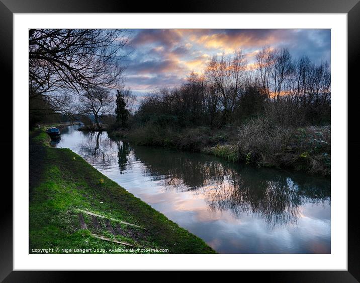 River Sunset Framed Mounted Print by Nigel Bangert