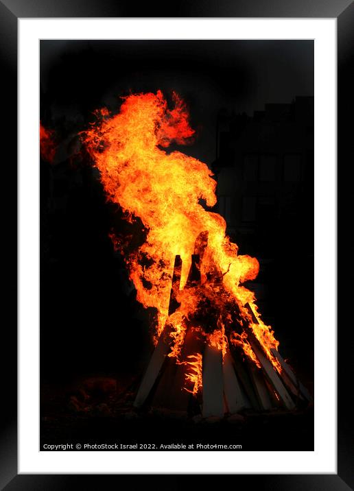 A burning bonfire Framed Mounted Print by PhotoStock Israel