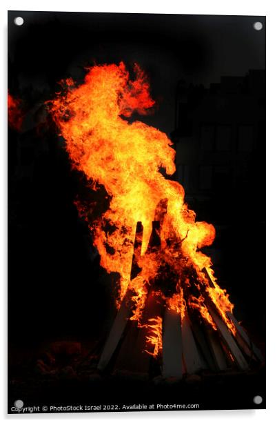 A burning bonfire Acrylic by PhotoStock Israel