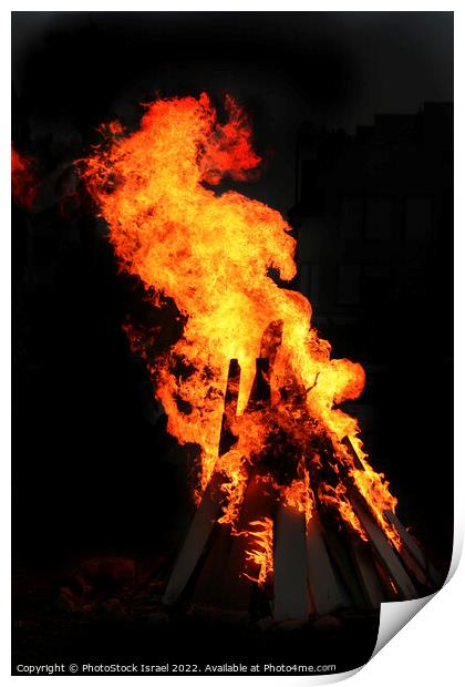 A burning bonfire Print by PhotoStock Israel