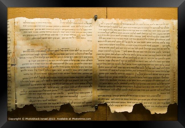 Dead Sea scrolls  Framed Print by PhotoStock Israel