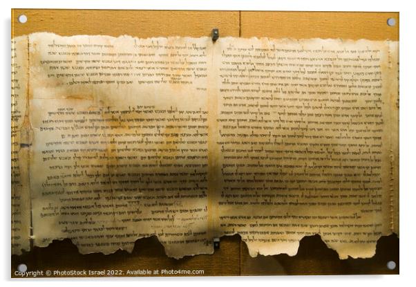 Dead Sea scrolls  Acrylic by PhotoStock Israel