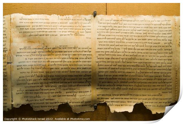 Dead Sea scrolls  Print by PhotoStock Israel