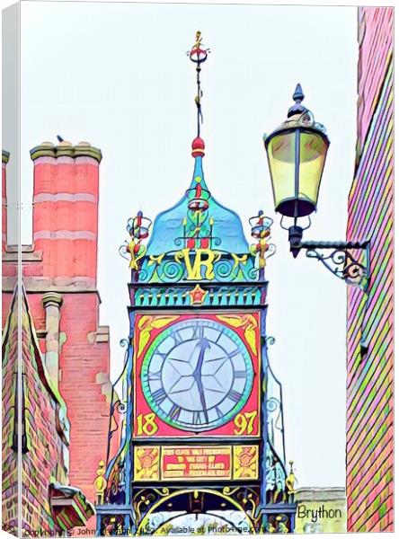 Chester Eastgate Clock Canvas Print by John Brython
