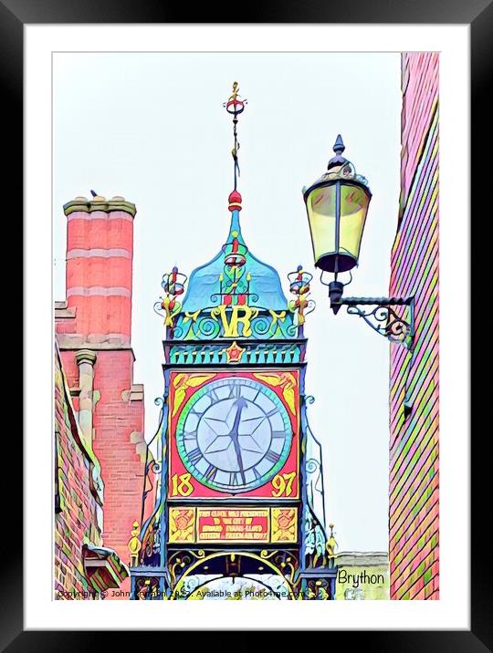 Chester Eastgate Clock Framed Mounted Print by John Brython