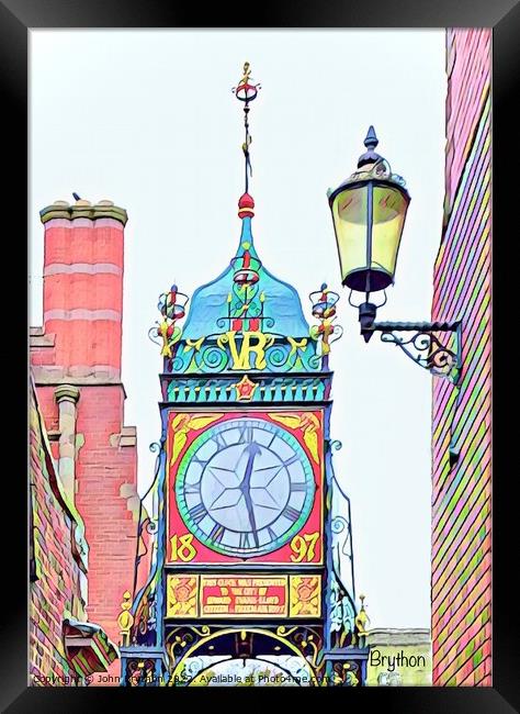 Chester Eastgate Clock Framed Print by John Brython