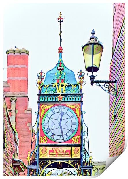 Chester Eastgate Clock Print by John Brython