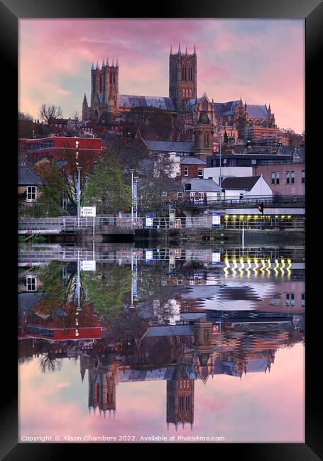 Cathedral Reflections  Framed Print by Alison Chambers