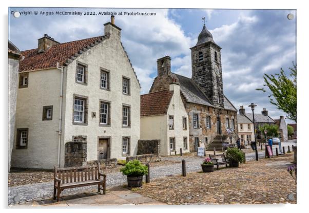 Main Square in historic village of Culross in Fife Acrylic by Angus McComiskey