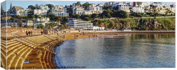 January On Torre Abbey Sands Torquay Canvas Print by Peter F Hunt