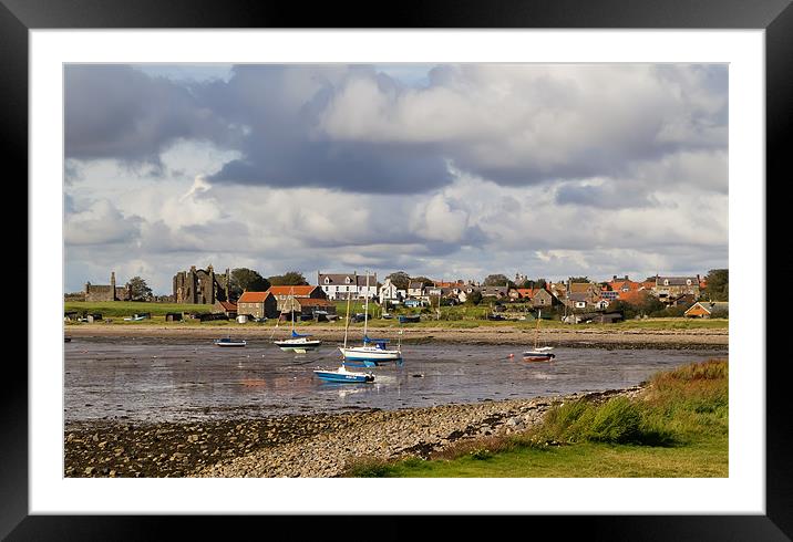 Holy Island Harbour and Monastery Framed Mounted Print by Kevin Tate