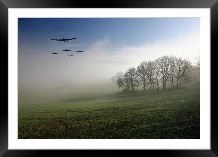 BBMF Misty Morning Framed Mounted Print by J Biggadike