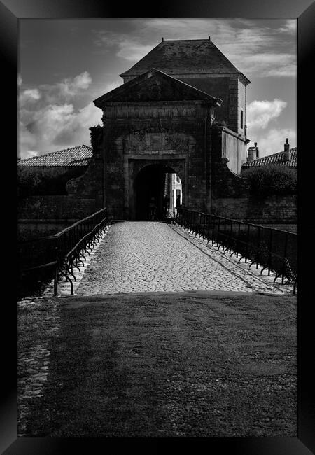 porte des campani in summertime in black and white Framed Print by youri Mahieu