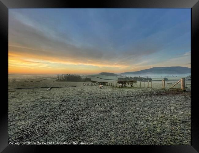 Shropshire Winter Landscape Framed Print by Simon Marlow