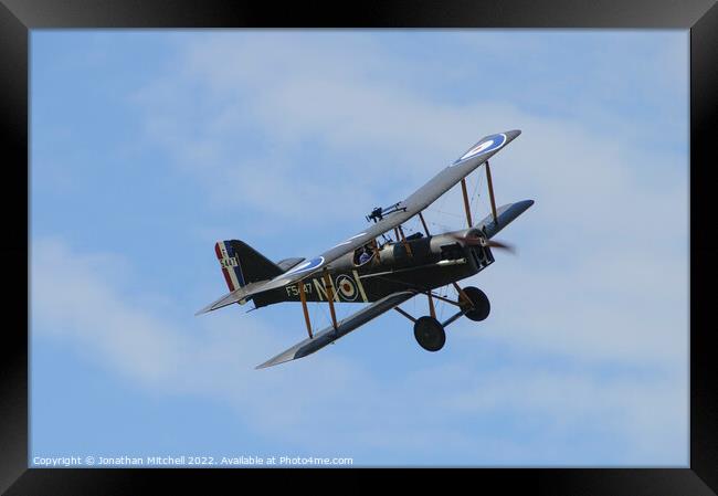 SE5a replica biplane in flight Framed Print by Jonathan Mitchell