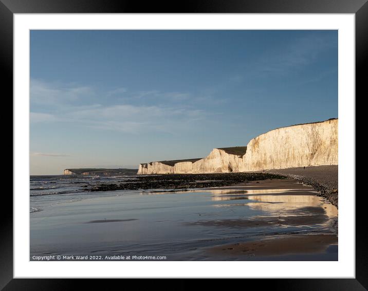 Beachy Head and The Seven Sisters in Reflection. Framed Mounted Print by Mark Ward