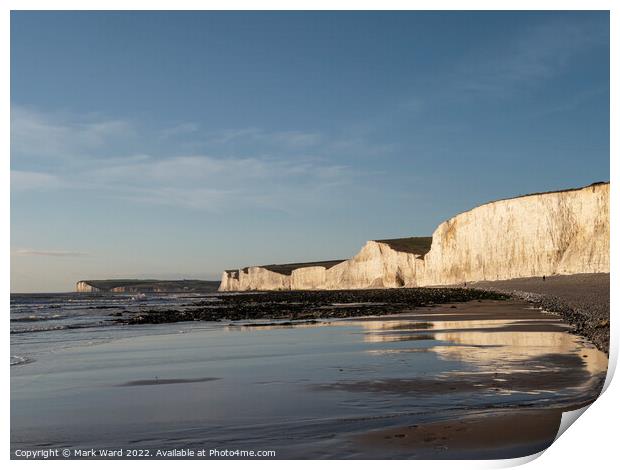 Beachy Head and The Seven Sisters in Reflection. Print by Mark Ward