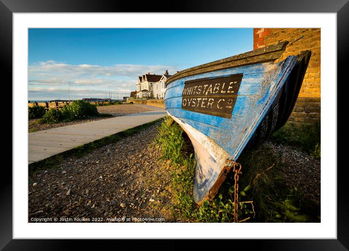 The seafront at Whitstable, Kent,  Framed Mounted Print by Justin Foulkes