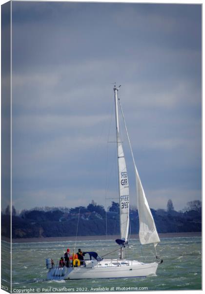 Majestic Yacht Sails Through Southampton Water Canvas Print by Paul Chambers