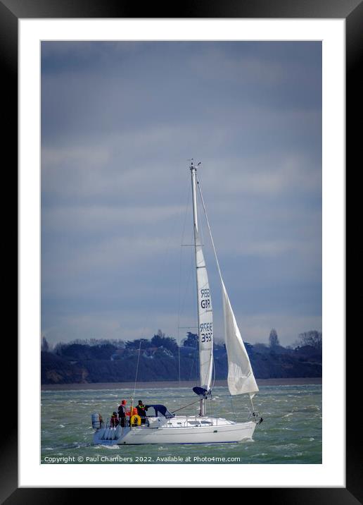Majestic Yacht Sails Through Southampton Water Framed Mounted Print by Paul Chambers