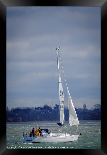 Majestic Yacht Sails Through Southampton Water Framed Print by Paul Chambers