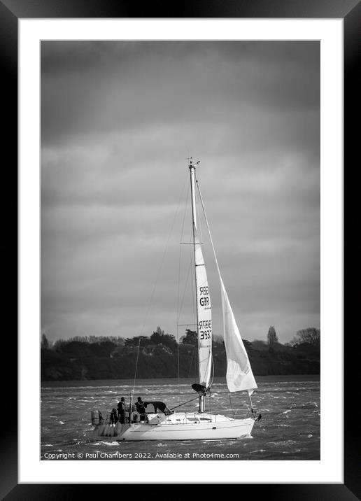  Yacht Sailing up Southampton Water Framed Mounted Print by Paul Chambers