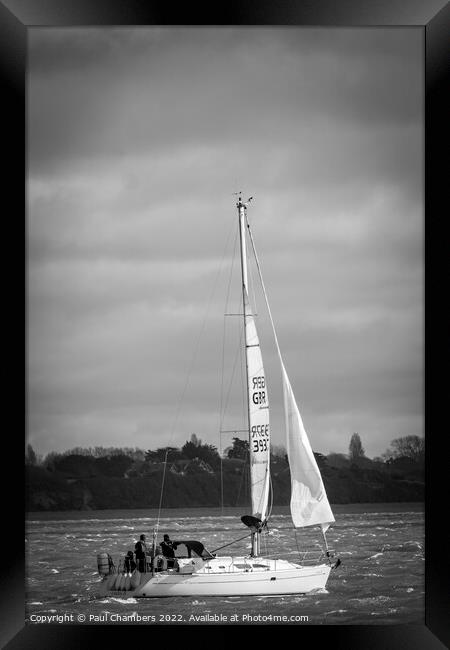  Yacht Sailing up Southampton Water Framed Print by Paul Chambers