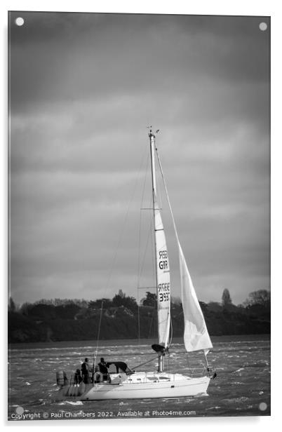  Yacht Sailing up Southampton Water Acrylic by Paul Chambers