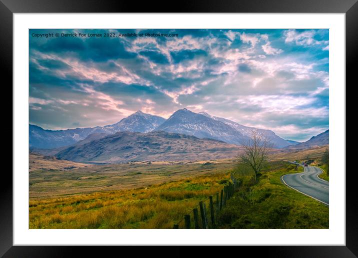 Snowdonia Mountain Framed Mounted Print by Derrick Fox Lomax