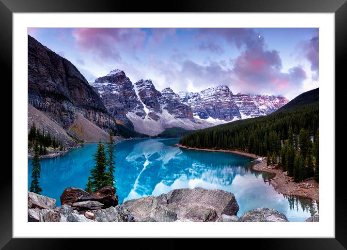 Dawn on Moraine Lake I Framed Mounted Print by Matthew Train