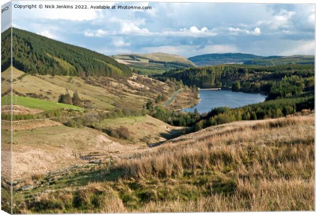 Cantref Reservoir Central Brecon Beacons Wales Canvas Print by Nick Jenkins