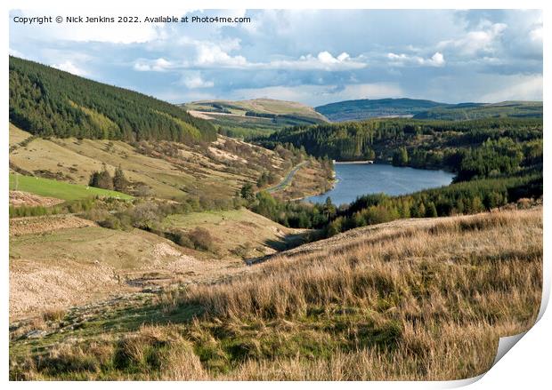 Cantref Reservoir Central Brecon Beacons Wales Print by Nick Jenkins